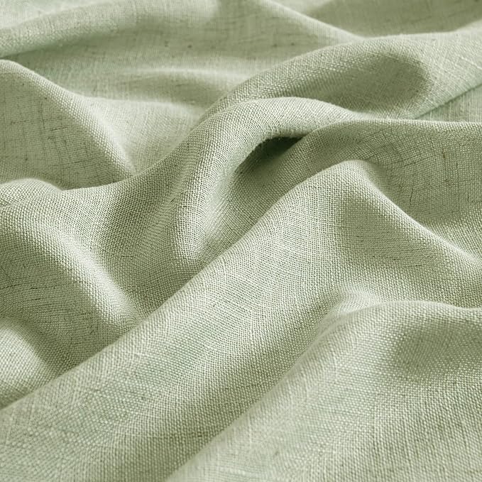 MIULEE Sage Green Linen Curtains 52x96 Inch Long - Image 4
