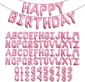 16" Pink Letter Number Balloons, Happy Birthday & 2 Sets of A-Z 0-9, Foil Mylar by Makeyourpartypop