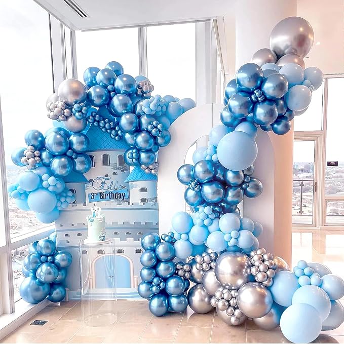 FOTIOMRG Blue Balloons 12 inch 50 Pack Light Blue Latex Party Balloons | - Image 3