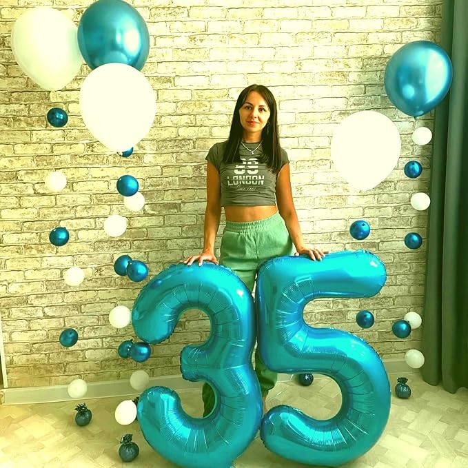 Blue Number 5 Balloon 40 inch, Balloon numbers party supplies, deco photo shoot - Image 4