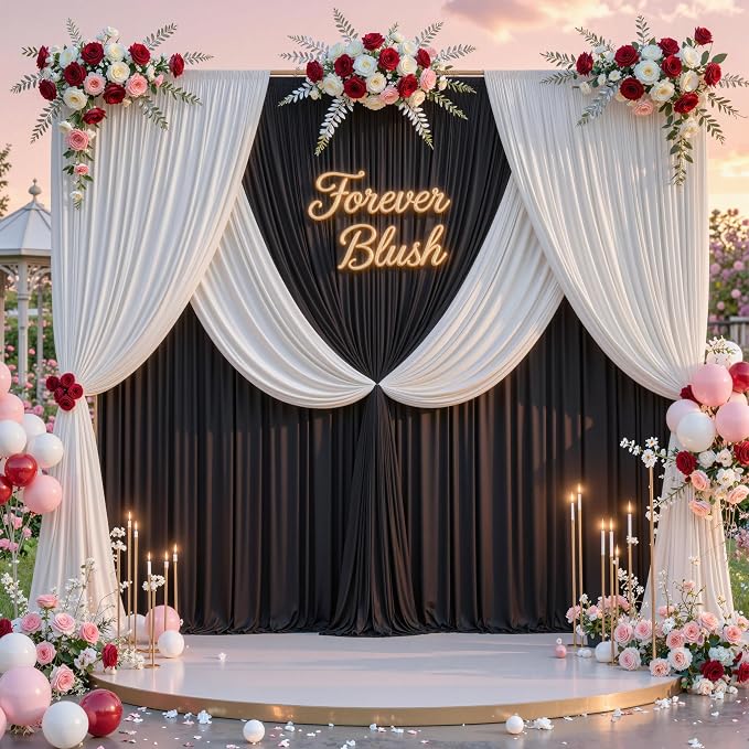 30 ft x 8 ft Black Backdrop Curtain - Image 8
