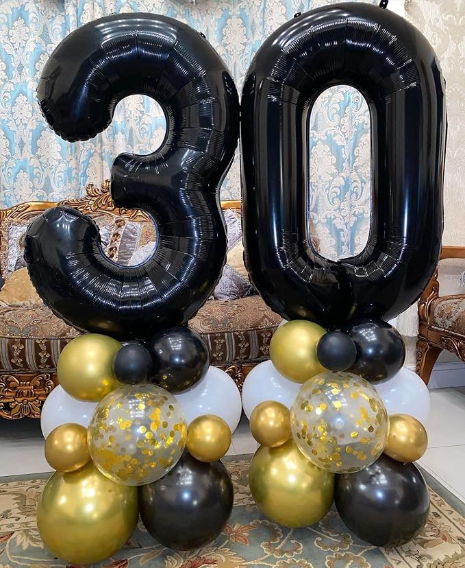 40 Inch Black 28 Balloons Giant Number 28 Balloons Black 28 Birthday Balloons - Image 6