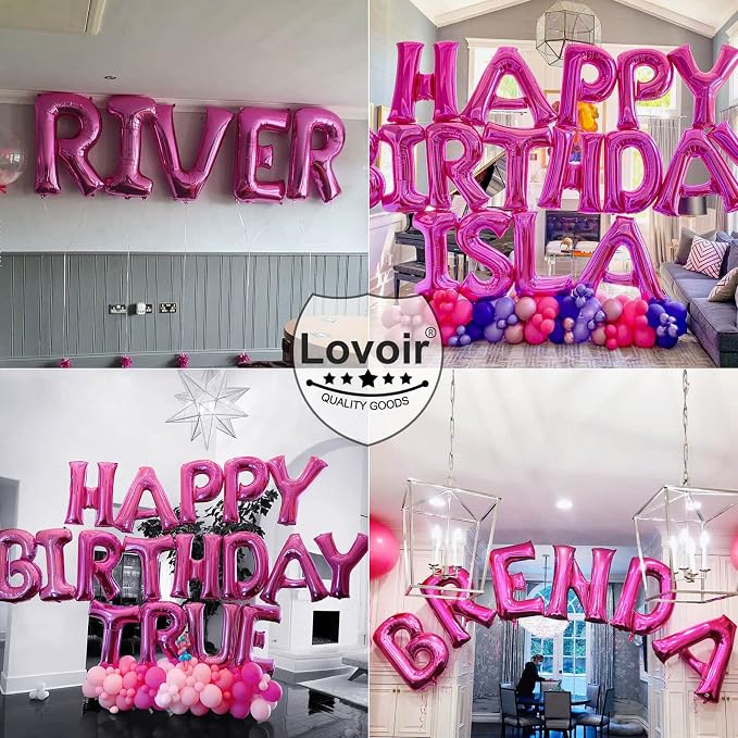 Lovoir 40 Inch Large Hot Pink Letter E Balloons Big Size Jumbo Mylar Foil - Image 7