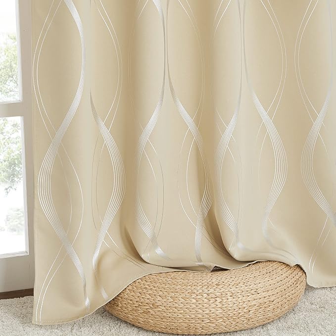 NICETOWN Kitchen Blackout Curtain Panels, Stone Blue, 34 by 54 Inch, Window - Image 5
