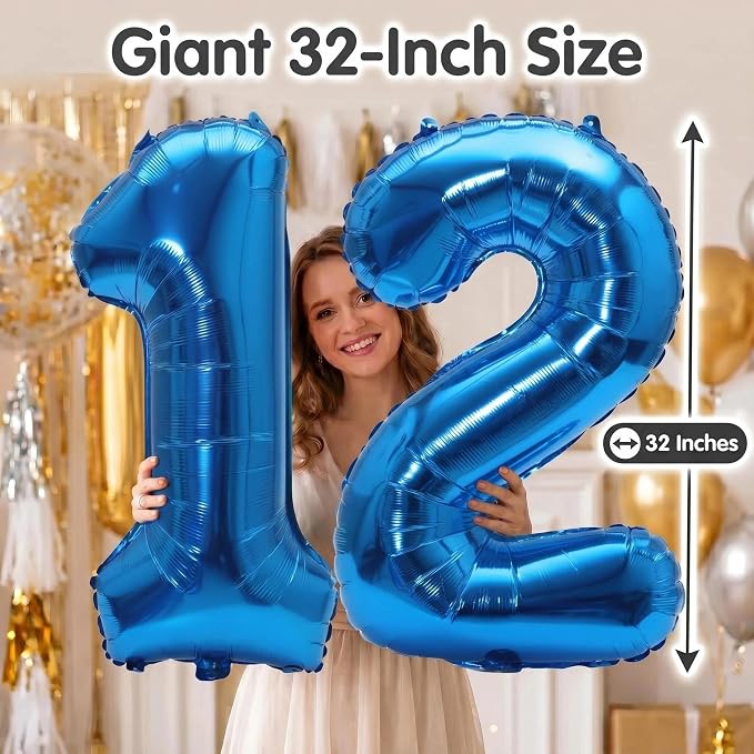 Number 12 Balloon Foil Mylar Balloons - Image 4
