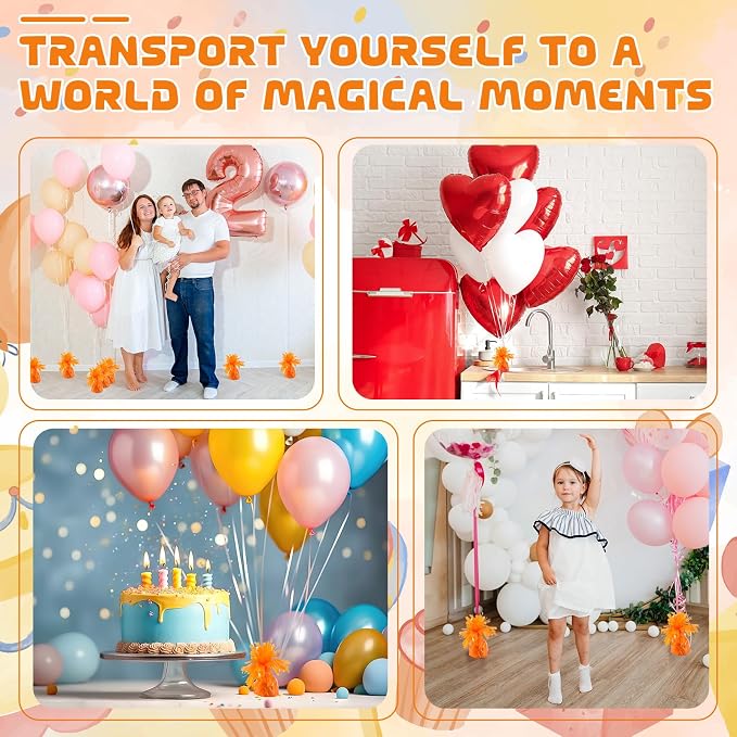 6 Pack Orange Balloon Weights Metallic Holder Anchors Balloon Holder Weights - Image 5