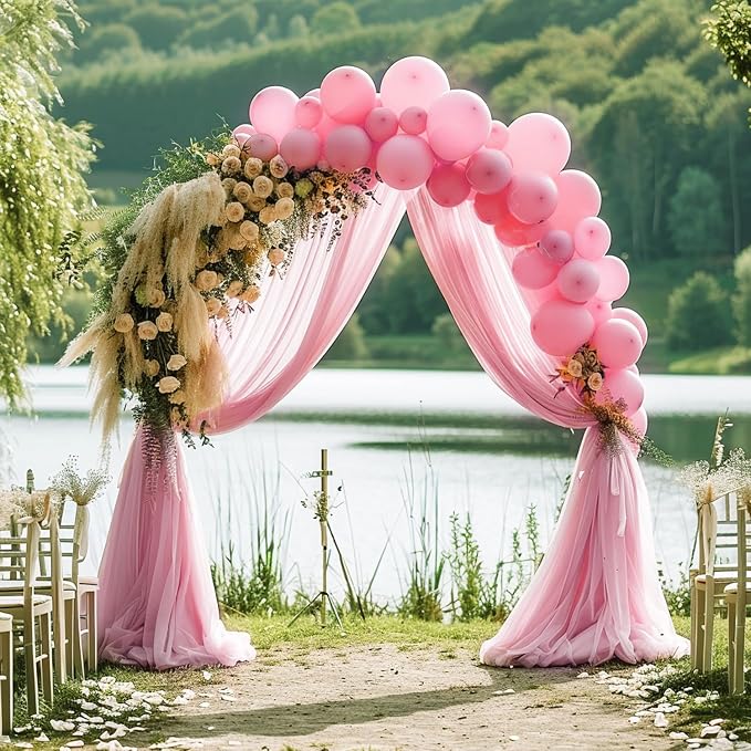 Wedding Arch Draping Fabric Backdrop Drapes 4 Panels, Blush Pink | 28.7"x20FT - Image 6