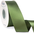 Ribbli Moss Green Satin Ribbon, Double Faced Satin 1-1/2 inch x Continuous 25 by Ribbli