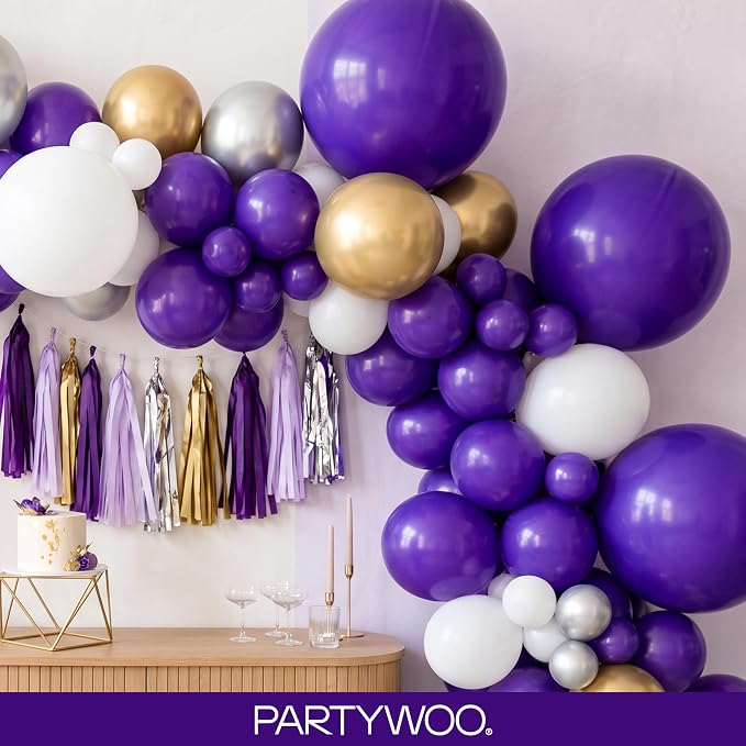 PartyWoo Dark Purple Balloons 123pcs Royal Purple Color 18 12 10 5 Inch | 18 12 - Image 9