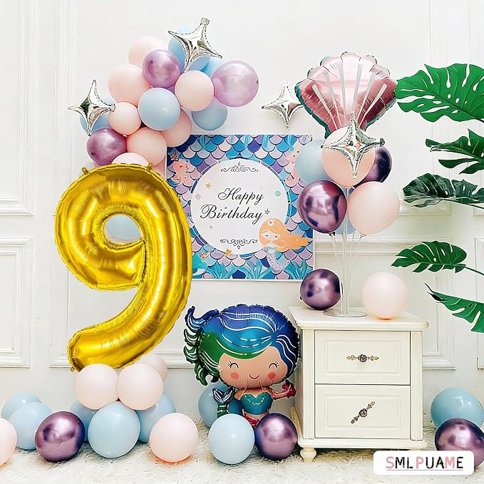 40 inch Number Balloon 0-9 Gold Large Number 9 Balloons, Digital Balloons - Image 4