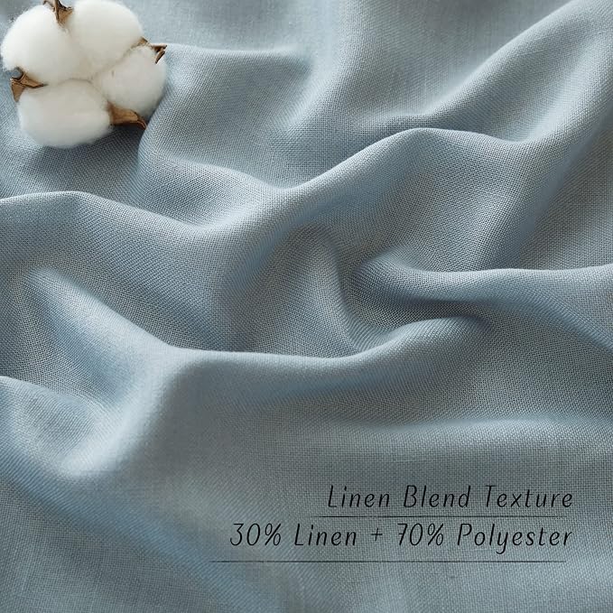 NICETOWN Linen Flax Semi Sheer Curtains 92" Length, Grommet Window Treatments - Image 6