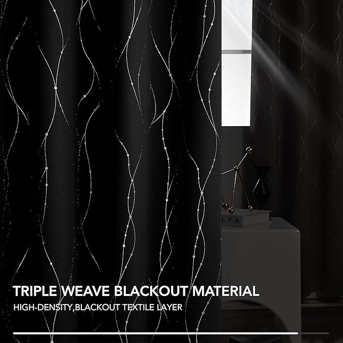 Deconovo Living Room Curtains 63 Inches Long, Thermal Insulated, Room Darkening - Image 5