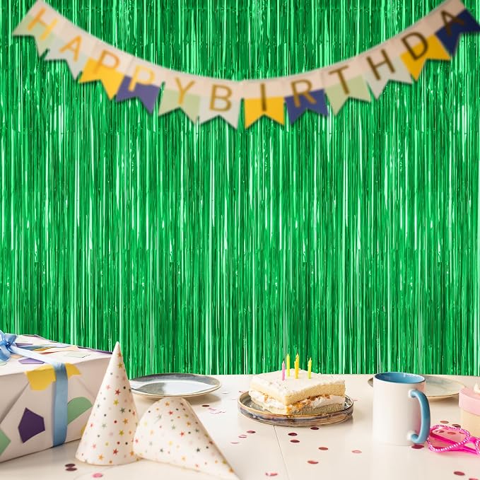 ZATAYE 8 Pack Green Christmas St Patricks Foil Curtain Streamer Decorations | - Image 7