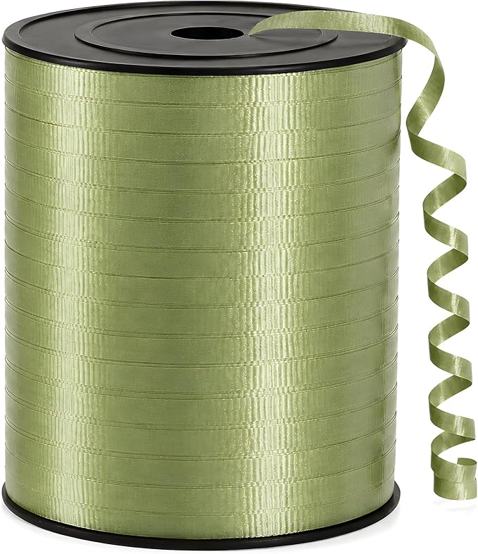 BEISHIDA 500 Yards Matte Olive Green Curling Crimped Ribbon Balloon String by Beishida