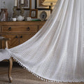 Sutuo Home White Crochet Boho Curtain 96 Inches Long, Sheer Lace Handmade by SutuoHome