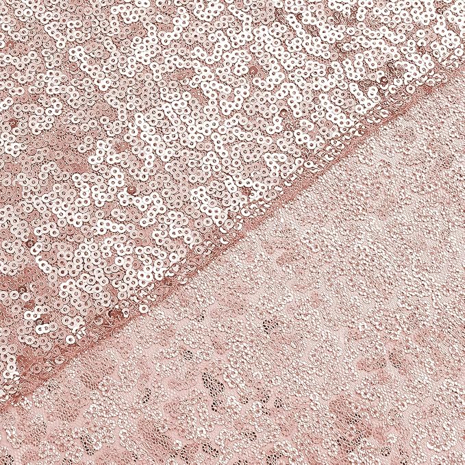 Sugargirl Rose Gold Sequin Backdrop Curtain 10FTx10FT Glitter Rose Gold - Image 8