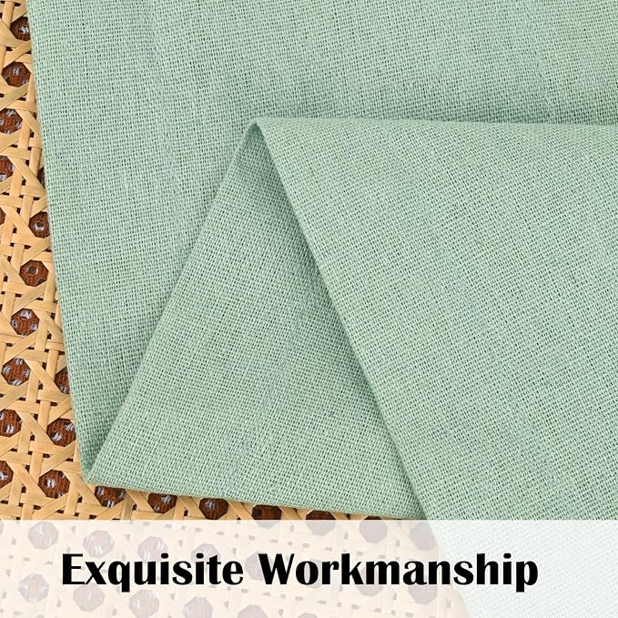 Farmhouse Swag Curtain, Boho Cotton Linen Valance Curtain, Sage Green Rustic - Image 3