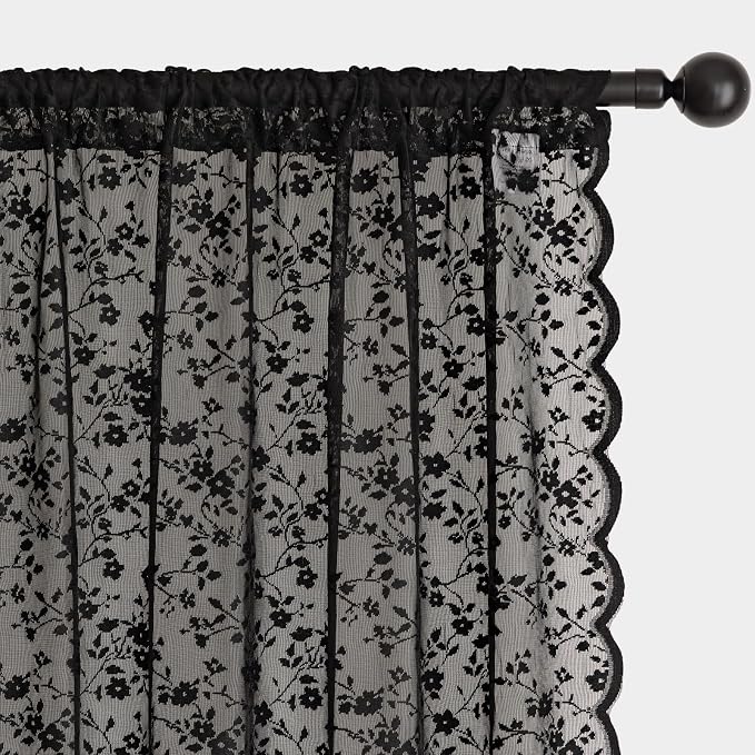 Anmao Vintage Lace Sheer Curtains 63 Inches Long - Image 5