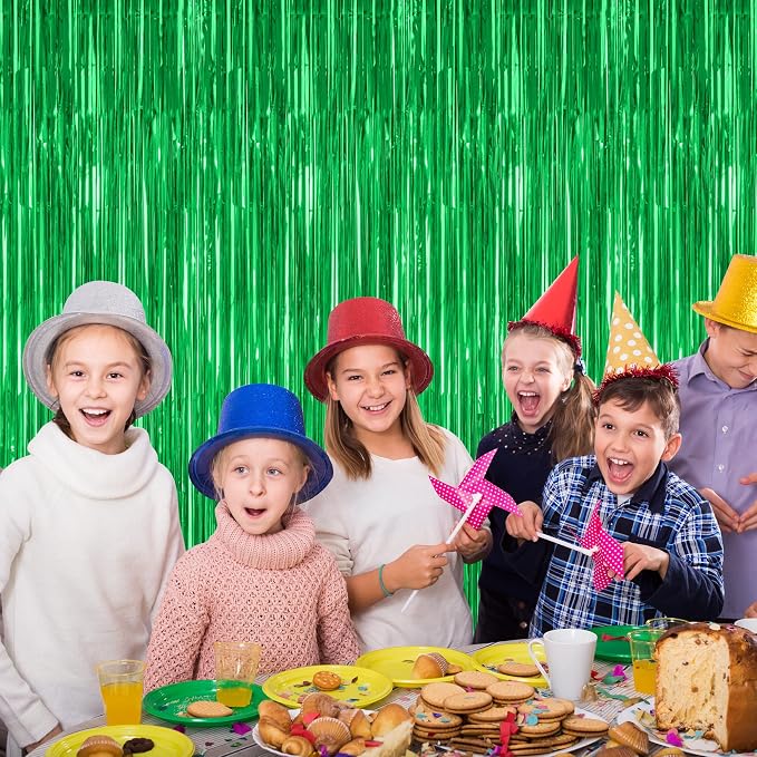 ZATAYE 8 Pack Green Christmas St Patricks Foil Curtain Streamer Decorations | - Image 5