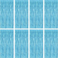 8 Pack Party Decorations, 3.28 FT x 7.05 FT Party Streamer, Metallic Sky Blue by ZATAYE
