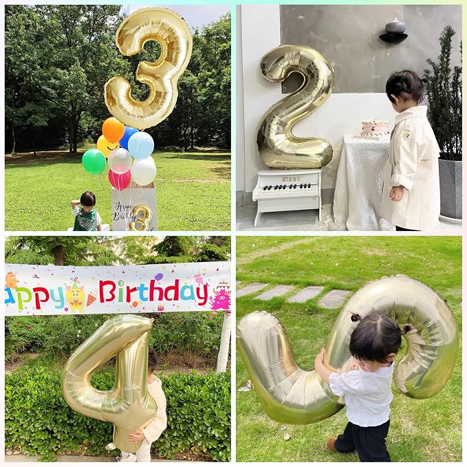 Light Gold 26 Number Balloon 40 Inch Giant Champagne Gold Birthday Numbers | 11 - Image 7