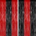 ZATAYE 2 Pack Black Red Halloween Foil Curtain Streamer Decorations | Black Red by ZATAYE