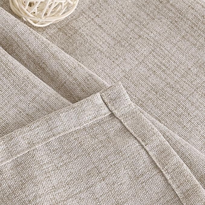 YoungsTex Linen Semi Sheer Curtains 63 Inch Length, Light Filtering Drapes | - Image 7