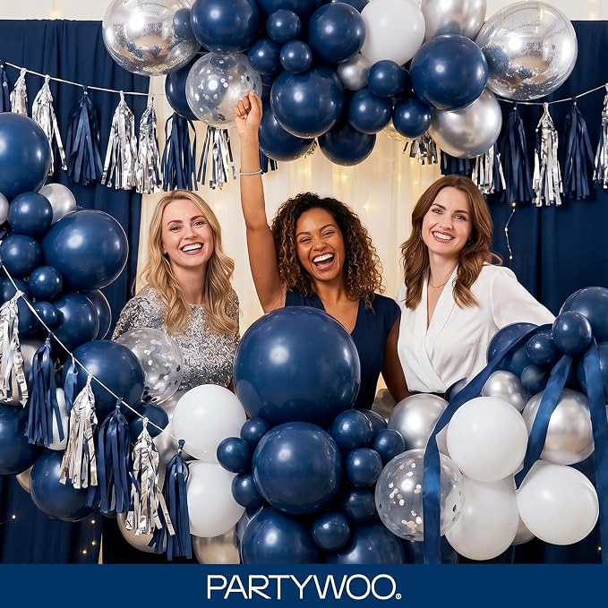 PartyWoo Navy Blue Balloons 100pcs Dark Blue Color 36 18 12 10 5 Inch | 36 18 - Image 5