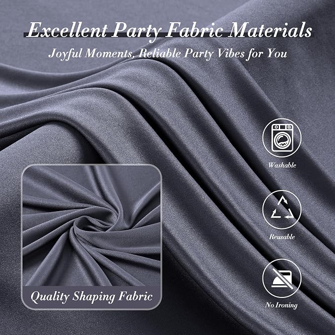 10 ft x 10 ft Wrinkle Free Charcoal Backdrop Curtain - Image 5