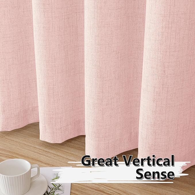 Tollpiz Short Linen Tier Curtains Rod Pocket Semi Sheer Half Kitchen Curtain - Image 4