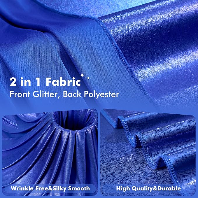 20x10ft Shimmer Royal Blue Sequin Backdrop Curtain - Image 5