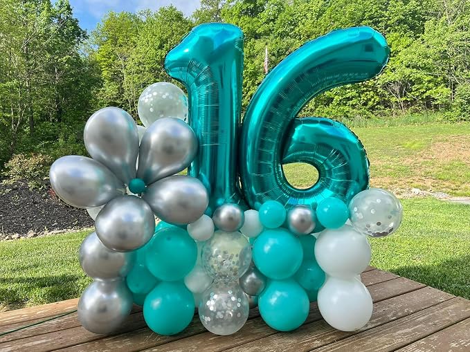 Light Blue Number 0 Balloon 40 Inch, 0th Birthday Decorations Men Women | Foil - Image 7