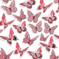 SAOROPEB 3D Butterfly Wall Decor 48 Pcs Blood Red Butterfly Decorations | 4 by SAOROPEB