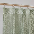 Bujasso Sage Green Lace Pinch Pleat Curtains 84 inch, Vintage Floral Sheer by Bujasso