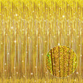 GOER 3.2 ft x 8.2 ft Metallic Tinsel Foil Fringe Curtains Party Photo Backdrop by GOER