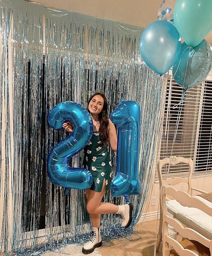 40 Inch Navy Blue Number 6 Balloon, 6th Blue Birthday Party Decorations | 40 - Image 3