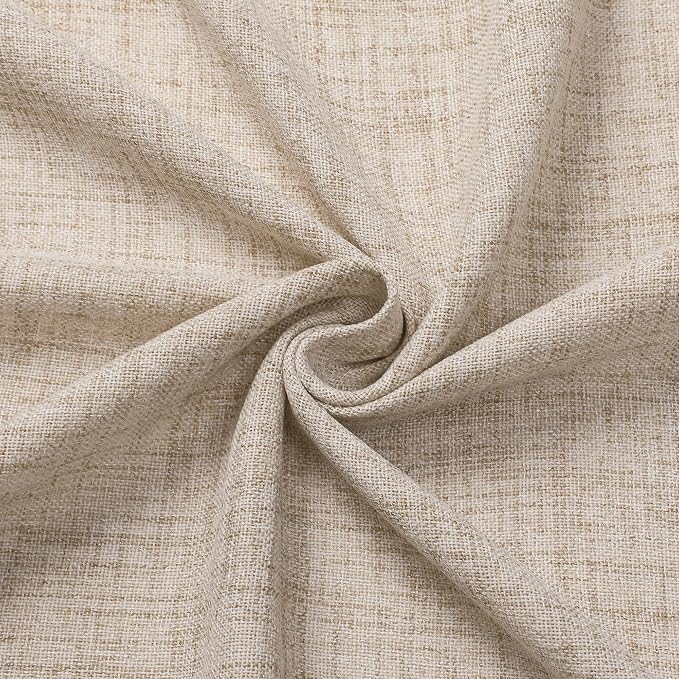 Tollpiz Linen Tier Curtains Rod Pocket Semi Sheer Short Kitchen Curtain Half - Image 9