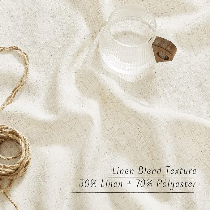 NICETOWN Natural Linen Kitchen Curtains 36 inch Length, Decorative Thick Flax - Image 3