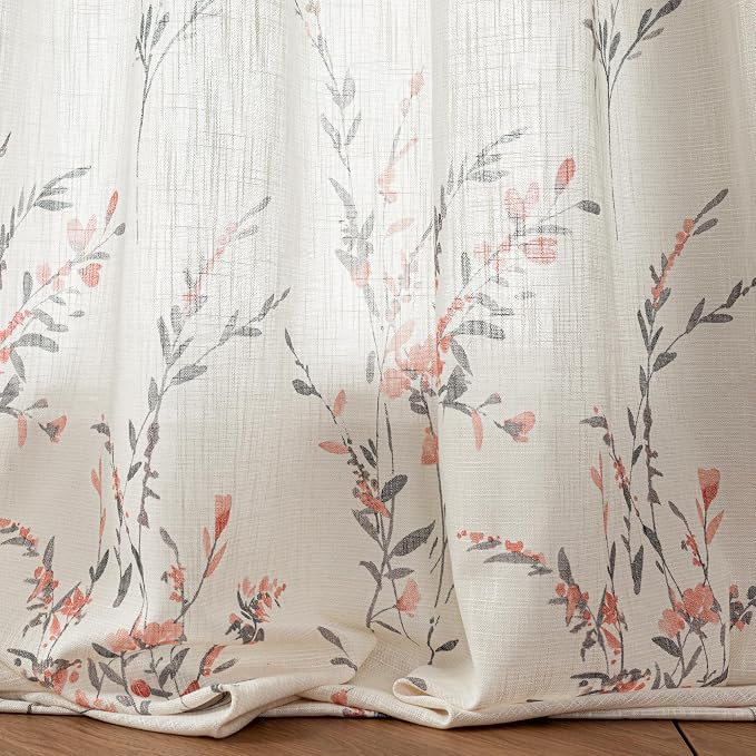 MYSKY HOME Floral Sheer Curtains - Image 6