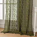 WAZZIO Boho Lace Curtains 2 Panels 63 Inch -Victorian Sheer Panel Drape French by WAZZIO