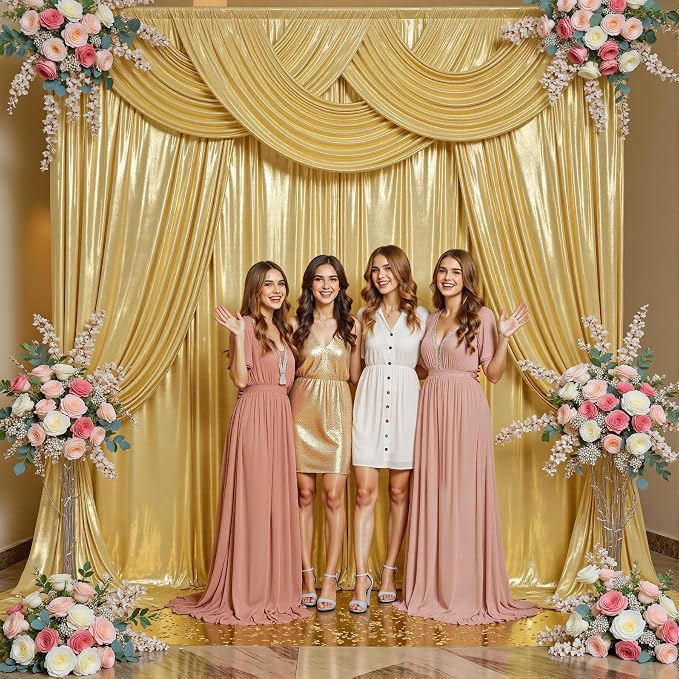 40ftx10ft Thick Gold Glitter Backdrop Curtain - Image 5