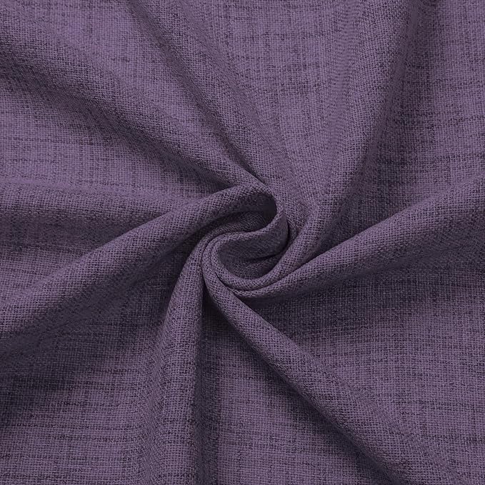 Tollpiz Short Linen Curtain Living Room Rod Pocket Semi Sheer Curtains Burlap - Image 9