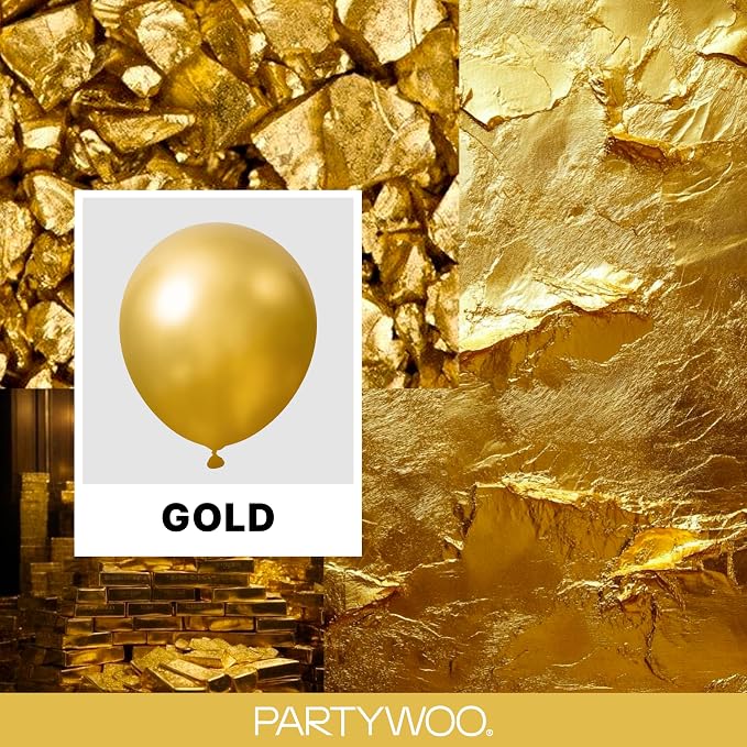 PartyWoo Gold Balloons 127pcs Different Sizes of 36 18 12 10 5 Inch | Balloons - Image 2