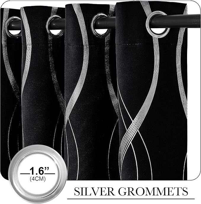 NICETOWN Black Out Curtains 54 inches Long - Image 3