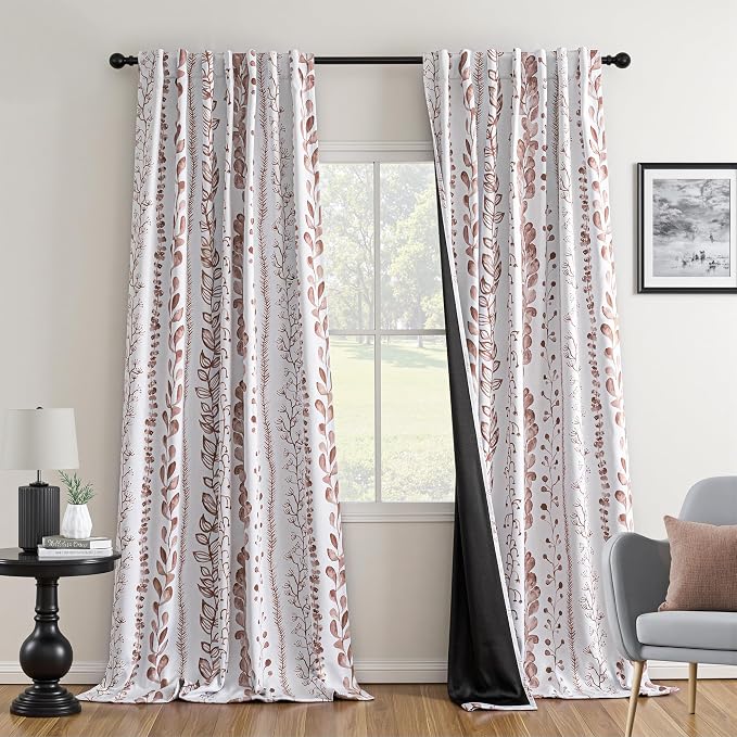 Brown Blackout Curtains for Bedroom, Thermal Insulated Privacy Protection Back - Image 2