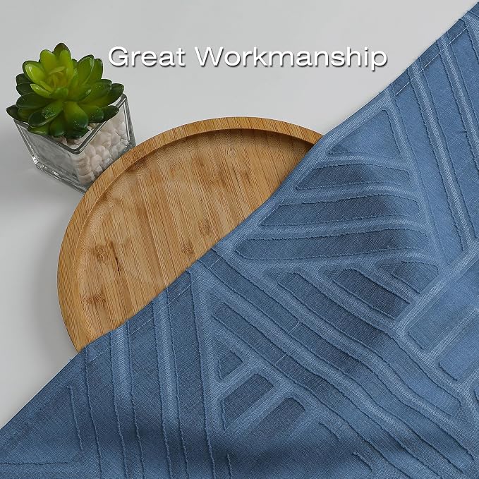 Simplebrand Dusty Blue Sheer Kitchen Curtains 36 Inch Length Tier Curtains 2 - Image 6