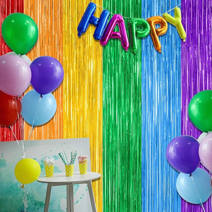 ZATAYE 12 Pack Rainbow Kindergarten Foil Curtain Streamer Decorations | Rainbow - Image 7