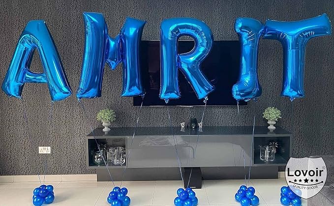 Lovoir 40 Inch Large Blue Letter T Balloons Big Size Jumbo Mylar Foil Helium - Image 4