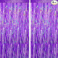 4 Packs Purple Foil Fringe Curtain, Baby Shower, Princess Bachelorette by BSRESIN