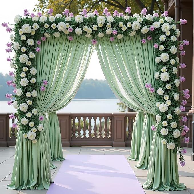 Sage Green Backdrop Curtain for Parties Backdrop Drapes 10x10FT | Wrinkle Free - Image 5